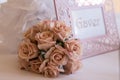 Roses decoration on a presents table