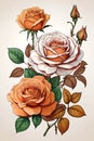 Roses and flowers, flowers and roses, drawings of roses, flower plant flowers, an artistic painting of roses and flowers