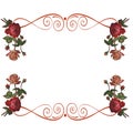 Roses flowers frame background