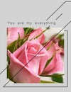 Roses flowers greetings card with love text quotes for Valentine Day Wedding