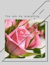 Roses flowers greetings card with love text quotes for Valentine Day Wedding