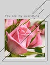 Roses flowers greetings card with love text quotes for Valentine Day Wedding