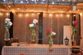 Roses in Glass Hanging Bottles