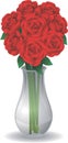 Roses in Glass Vase