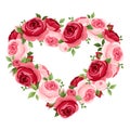 Roses heart frame.