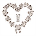 Roses heart frame. Royalty Free Stock Photo