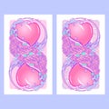 Roses hearts and arranged eight shape pattern. St Valentine`s day festive design Royalty Free Stock Photo