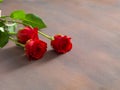 Roses and a hearts on wooden board, Valentines Day background, wedding day Royalty Free Stock Photo
