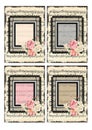 Roses, Lace and Frames Music Notes Cards Royalty Free Stock Photo