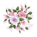 Roses and lisianthus flowers. Royalty Free Stock Photo