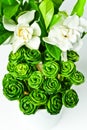 Roses made from pandanus leaves Royalty Free Stock Photo