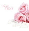 Roses and pearls Royalty Free Stock Photo