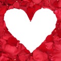 Roses petals forming heart love topic for wedding Valentine's an Royalty Free Stock Photo