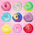 roses polygon pattern illustration graphic