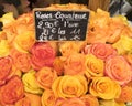 Roses for sale in Paris flower shop Royalty Free Stock Photo