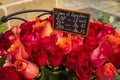 Roses for sale in Paris flower shop Royalty Free Stock Photo