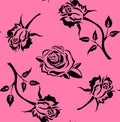 Roses seamless pattern. Vector illustration rosebuds seamless pattern. Flowers, a bouquet of roses hand drawn