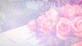 Roses soft blur background in vintage pastel tones. Royalty Free Stock Photo
