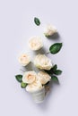 Roses spring falt lay Royalty Free Stock Photo