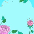 Roses in the summer garden background artistic illustration