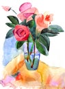 Roses in a vase Royalty Free Stock Photo