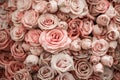 Roses wall background. Nature, fresh, soft color, pink wedding flowers Royalty Free Stock Photo