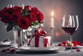 roses wine red Close background nner romantic format gray gift Vertical