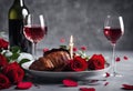 roses wine red Close background nner romantic format gray gift Vertical