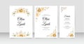 Roses yellow watecolor on wedding invitation set template Royalty Free Stock Photo