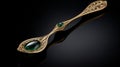 Rosetta Emerald Gold Spoon - Exquisite Art Nouveau Design