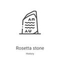 rosetta stone icon vector from history collection. Thin line rosetta stone outline icon vector illustration. Linear symbol for use