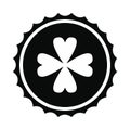 Rosette with four leaf clover icon Royalty Free Stock Photo