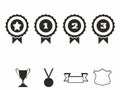 Rosette icons. Vector illustration Icon set of award badges Royalty Free Stock Photo