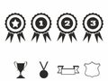 Rosette icons. Vector illustration Icon set of award badges Royalty Free Stock Photo