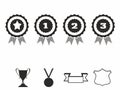 Rosette icons. Vector illustration Icon set of award badges Royalty Free Stock Photo