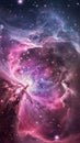 Rosette Nebula Revealing Delicate Pink Hues and Bright Stars Royalty Free Stock Photo