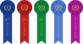 Rosette Ribbon Awards Incl. Can`t Even and Participation Royalty Free Stock Photo