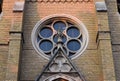 Rosette on the Roman Catholic church of the Immaculate Virgin Mary Royalty Free Stock Photo