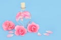 Rosewater for Skincare in Heart Shaped Bottle Royalty Free Stock Photo