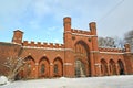 Rosgarten gate on a winter day. Kaliningrad