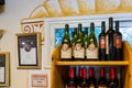 Wine bottles in a store at the entrance to the Tel Shilo Archaeological Site in Samaria region in Benjamin district, Israel