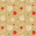 Rosh Hashanah background with pomegranates and apples