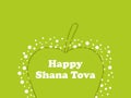 Rosh Hashanah. Greeting card design Jewish New Year. Shana Tova. Green apple. Vector