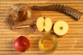 Rosh HaShanah holiday. Celebrating attributes - apples, honey, shofar