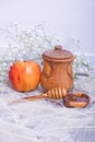 Symbols of rosh hashanah, apple and honey