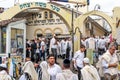 Rosh Hashanah, Jewish New Year 5778. It is celebrated near the grave of Rabbi Nachman. Pilgrims near the synagogue Royalty Free Stock Photo