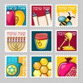 Rosh Hashanah stamp. Shana tova