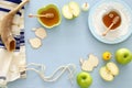 Rosh hashanah & x28;jewish New Year holiday& x29; concept. Traditional symbols Royalty Free Stock Photo