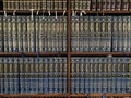 Talmud books in the synagogue of Romanian Jews in Rosh Pina