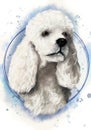 Digital drawing art of a dog poodle